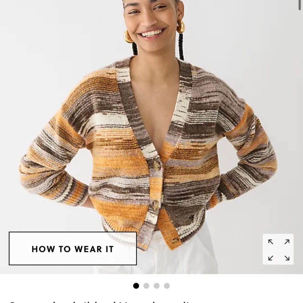 NWT J.Crew Space-dyed ribbed V-neck cardigan sweater